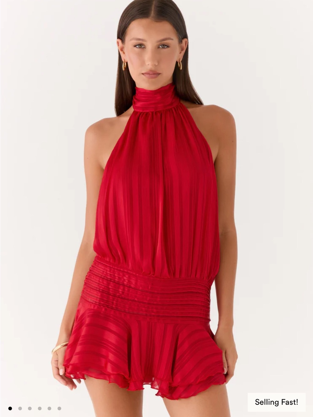 PEPPERMAYO Willow Chiffon Mini Dress - Red